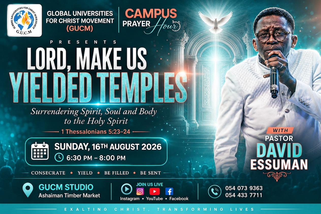 GUCM Campus Prayer Hour programme flyer